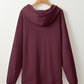 Red Dahlia Waffle Knit Fleece Lined High Low Oversized Hoodie