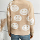 Smile Pattern Round Neck Long Sleeve Sweater