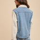 Annie Wear Collared Neck Double Placket Denim Jacket