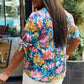 Petal Dew Full Size Floral V-Neck Tie Detail Blouse