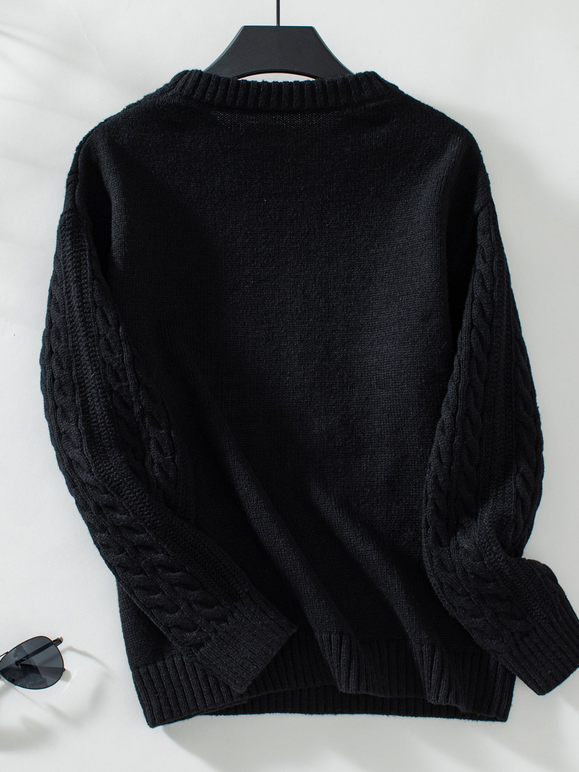 Cable-Knit Long Sleeve Sweater