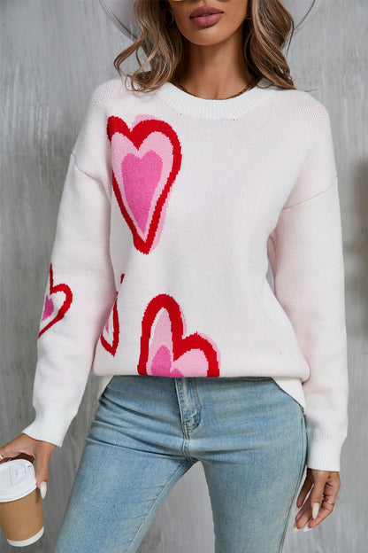 Red & Pink Heart Sweater—All Heart—Valentine's Day Collection