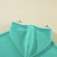 Mint Green Half Zip Kangaroo Pocket Drop Shoulder Hoodie