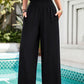 Devine Smocked Wide Leg Pants with Pockets