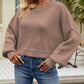 Round Neck Dropped Shoulder Sweater