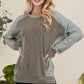 Celeste Full Size High-Low Contrast Round Neck Sweatshirt