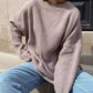 Distressed Round Neck Long Sleeve Sweater