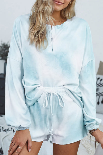 Sky Blue Tie Dye Knit Lounge Set