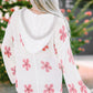 Flower Dropped Shoulder Hooded Sweater