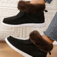 Faux Fur Suede Round Toe Sneakers