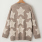 Sherpa Star V-Neck Cardigan with Pockets