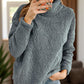 Fuzzy Turtleneck Long Sleeve Sweatshirt