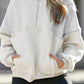 Half Zip Drop Shoulder Long Sleeve Sweatshirt