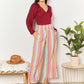 Double Take Striped Smocked Waist Pants with Pockets