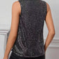 Sequin Cowl Neck Tank