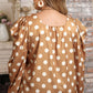 Plus Size Polka Dot Long Sleeve Blouse