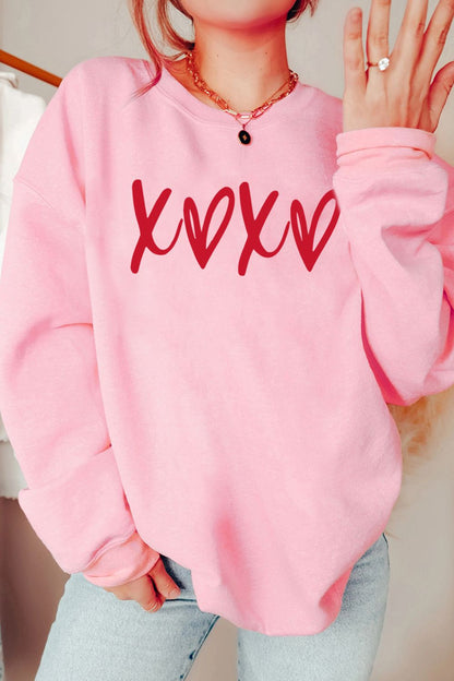 Pink XOXO Sweatshirt —All Heart—Valentine's Day Collection