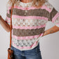 Color Block Round Neck Knit Top