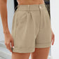 Roll Trim Half Elastic Waist Shorts