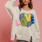 BiBi LOVE Heart Patch Slit French Terry Sweatshirt