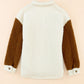 Color Block Collared Neck Sherpa Jacket