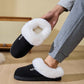 Fluff Trim Round Toe Flat Slippers