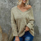 V-Neck Dropped Shoulder Sweater