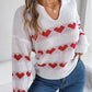 Heart Johnny Collar Long Sleeve Sweater