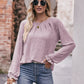 Mandy Long Flounce Sleeve Round Neck Blouse