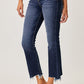 Risen Full Size Frayed Hem Cropped Straight Jeans