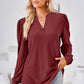 V-Neck Puff Sleeve Blouse