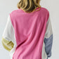 Exposed Seam Contrast Long Sleeve Sweatshirt