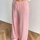 Tied Striped Wide Leg Pants