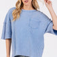 SAGE + FIG Exposed Seam Round Neck Half Sleeve T-Shirt