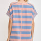 Umgee Peace Sign Patch Striped French Terry T-Shirt