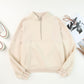 Half Zip Drop Shoulder Long Sleeve Sweatshirt