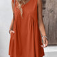 Ruched V-Neck Sleeveless Mini Dress