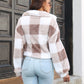 Plaid Dropped Shoulder Buttoned Jacket