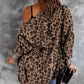 Fuzzy Leopard Long Sleeve Hooded Jacket