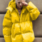 Pocketed Zip Up Hooded Puffer Jacket