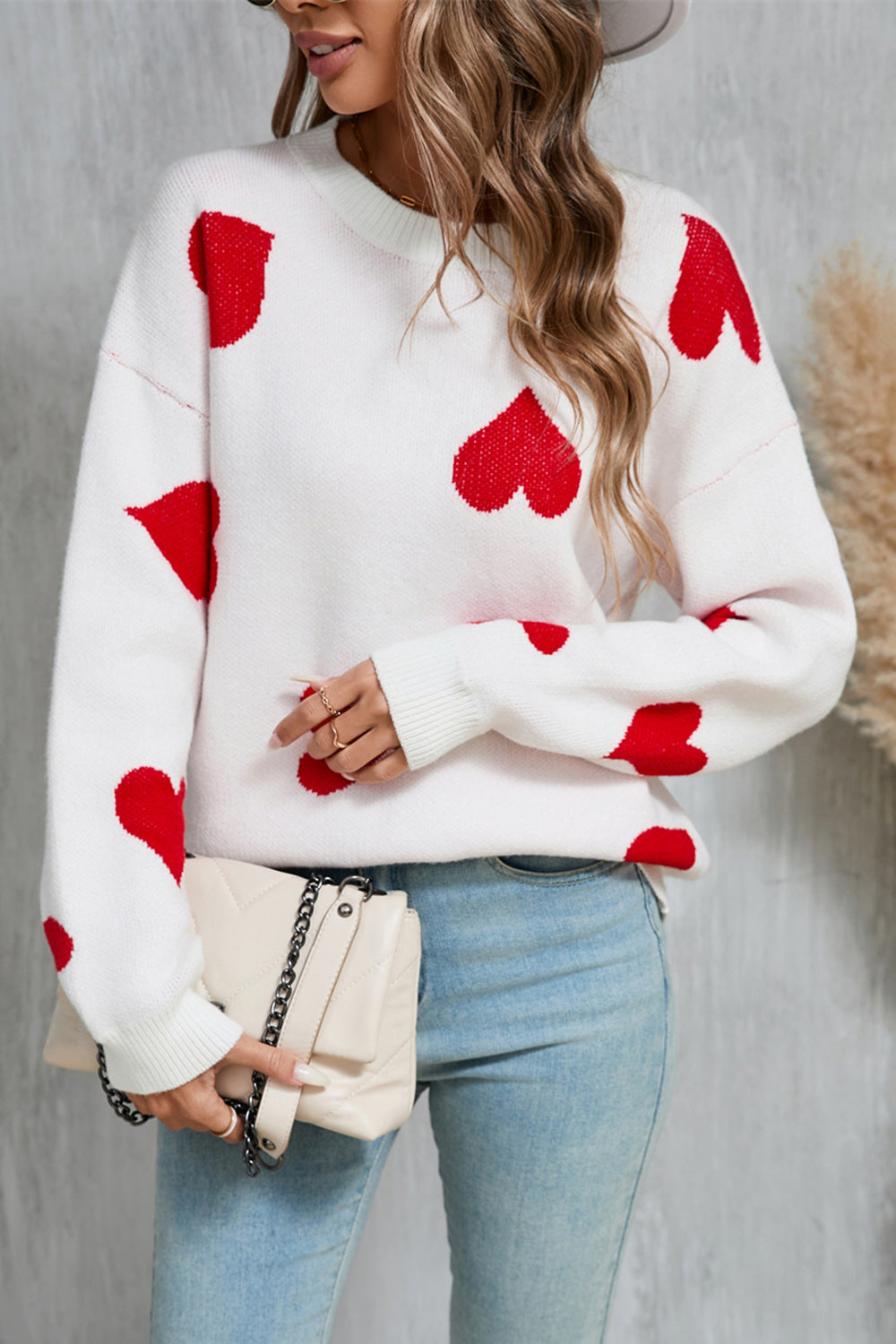 Red, White & Black Comfy Heart Sweater—All Heart—Valentine's Day Collection