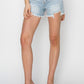 RISEN Full Size High Waist Frayed Detail Denim Shorts