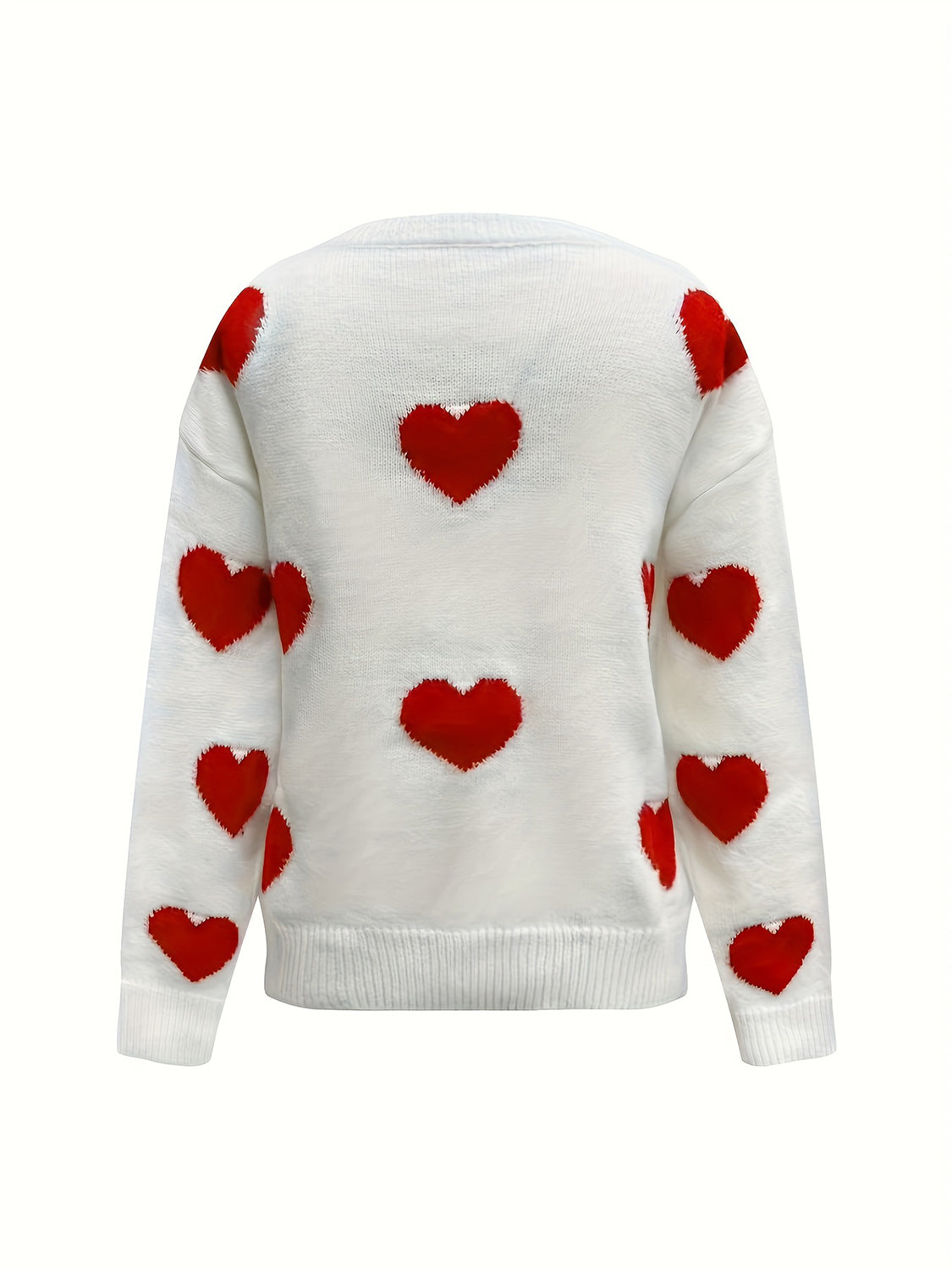 Red & Gray Heart Sweater—All Heart—Valentine's Day Collection