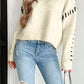 Contrast Stitch Detail Ribbed Trim Sweater