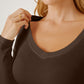 Round Neck Long Sleeve Cropped T-Shirt