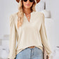 V-Neck Puff Sleeve Blouse