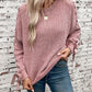 Lace Up Round Neck Long Sleeve Sweater