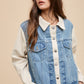 Annie Wear Collared Neck Double Placket Denim Jacket