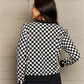 Ninexis Full Size Plaid Round Neck Long Sleeve Jacket