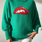 Lip Turtleneck Long Sleeve Sweater